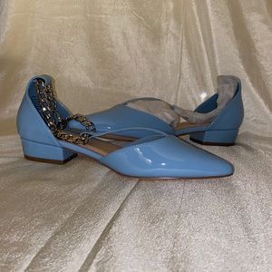Blue pointed flats for sale!